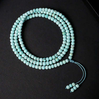 Unisex Turquoise Bracelet, Natural Raw High-Porcelain Old-Style Beads, New Chinese Style Multi-Layer Wenwan Bangle, Festival Gift