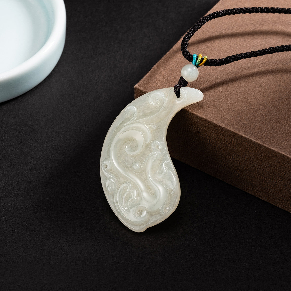 Hetian Jade Dragon & Phoenix Paired Pendants, Couple Jade Charms for Men & Women, With Certificate & Collectible Value