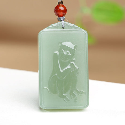 Pale Cyan Hetian Jade Chinese Zodiac Pendant, Twelve Animals Jade Ornaments