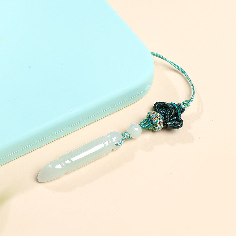 Top Exam Rank｜Grade A Myanmar Jadeite Wenchang Pen Pendant, Unisex Phone & Bag Charm