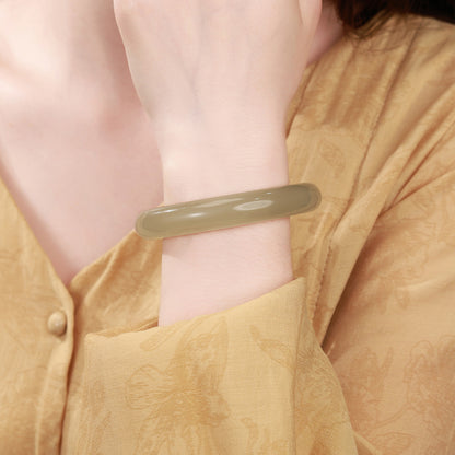Natural High Transparent Tea Color Aventurine Bangle, Vintage Versatile Quartz Jade Bracelet
