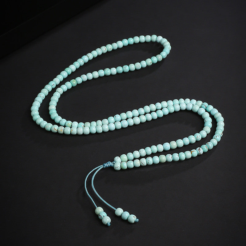 Unisex Turquoise Bracelet, Natural Raw High-Porcelain Old-Style Beads, New Chinese Style Multi-Layer Wenwan Bangle, Festival Gift