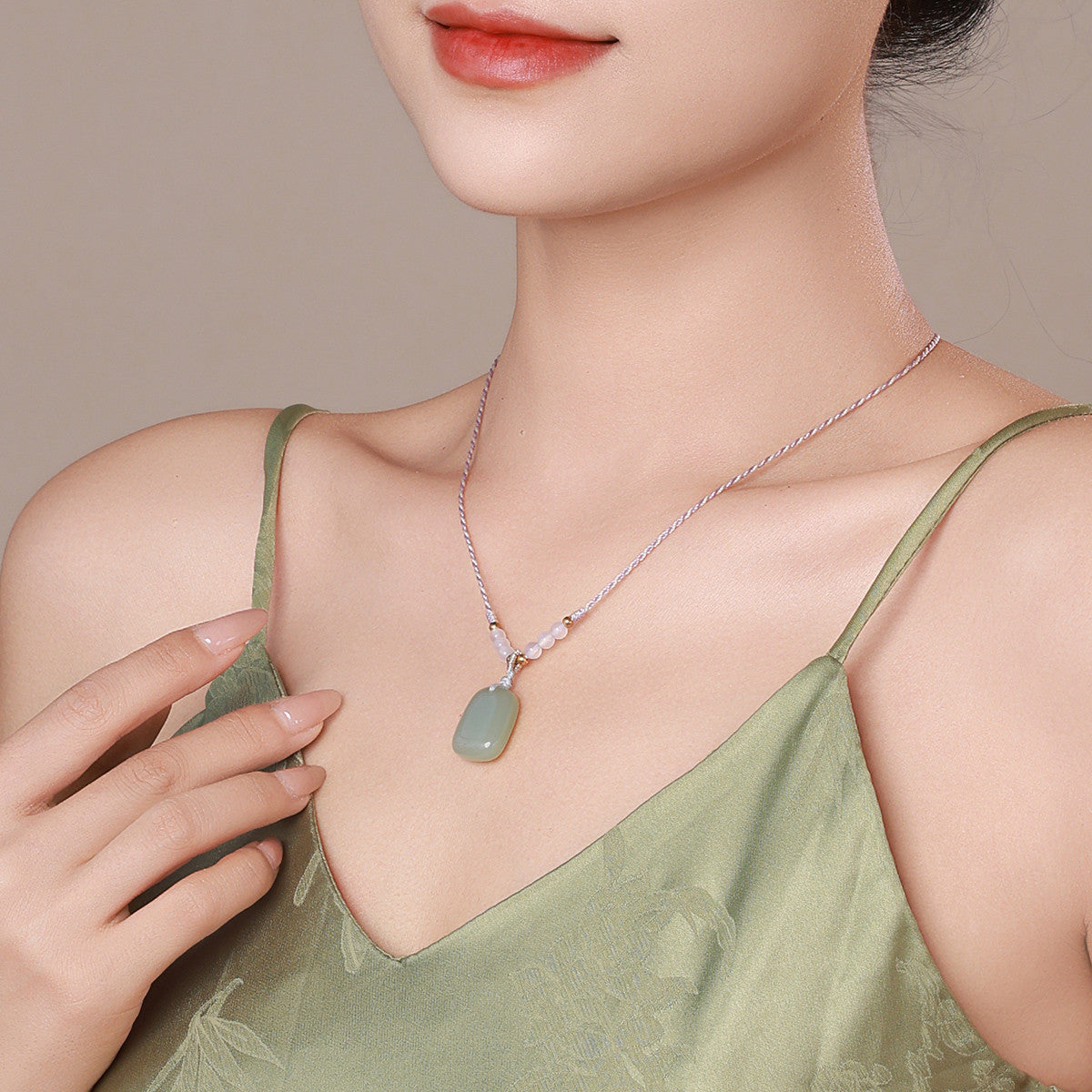 Hetian Jade Plain Pendant, Unisex & Couple Style Peace Jade Charm