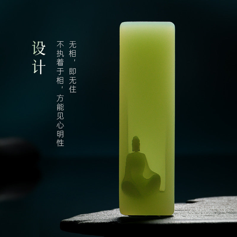 [Zen Series - Carefree] Hetian Jade Pendant, Unisex Jasper & Pink Cyan Enlightenment Jade Charm
