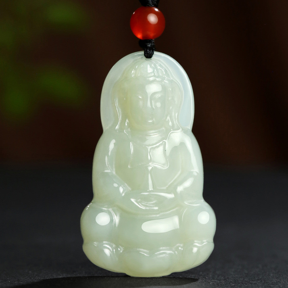 Hetian Jade Vase Guanyin Pendant, Exquisite Natural Jade Charm, With Certificate & Collectible Value