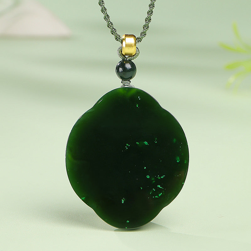 New Chinese Style Hetian Jasper Plain Peace Pendant, Festival Gift