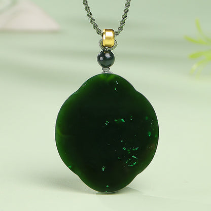 New Chinese Style Hetian Jasper Plain Peace Pendant, Festival Gift