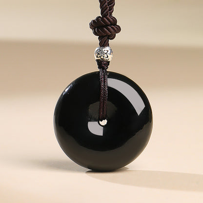 Oily Hetian Dark Green Jade Safety Buckle Pendant, Unisex Peace Jade Charm