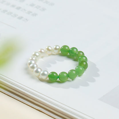 DIY Multi-gem Ring, Small Seed Beads with Jasper, White Jade, Jadeite, Turquoise, Agate, Cinnabar Fashion Adjustable Ring Jewelry