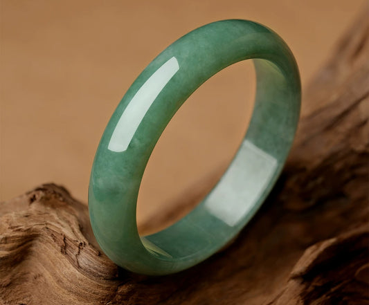 Waxy Oil Green Full Color Jadeite Bangle, Genuine Jade Bracelet for Women, Collectible with Certificate
