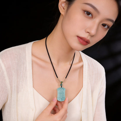 [Wealth from Jade] A-Grade Blue Water Abacus 翡翠 Pendant for Women, Fortune & Wisdom Jade Gift