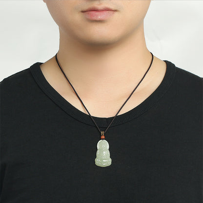 Hetian Jade Guanyin Pendant, Exquisite Jade Charm for Men, With Certificate & Collectible Value