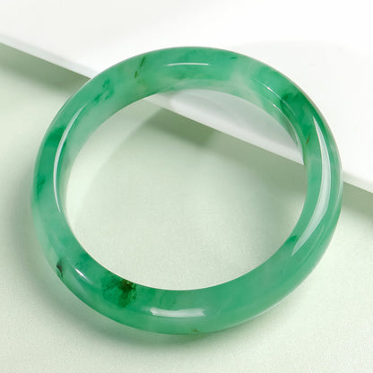 Women's African Jade Peace Bangle with Floating Patterns, Gift for Mom & Girlfriend