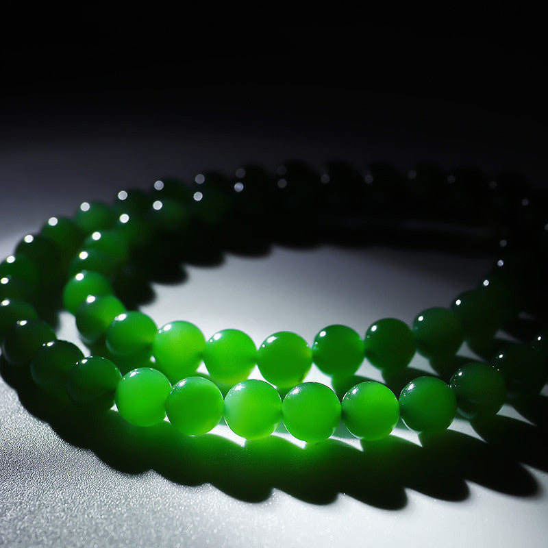 Luxury Collection Grade Hetian Jasper Necklace, No Black Spots, High-oil Apple Green & Bright Green Clavicle Chain