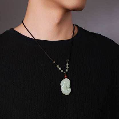 Hetian Jade Auspicious Pixiu Pendant, Unisex Mythical Beast Jade Charm, With Certificate & Collectible Value