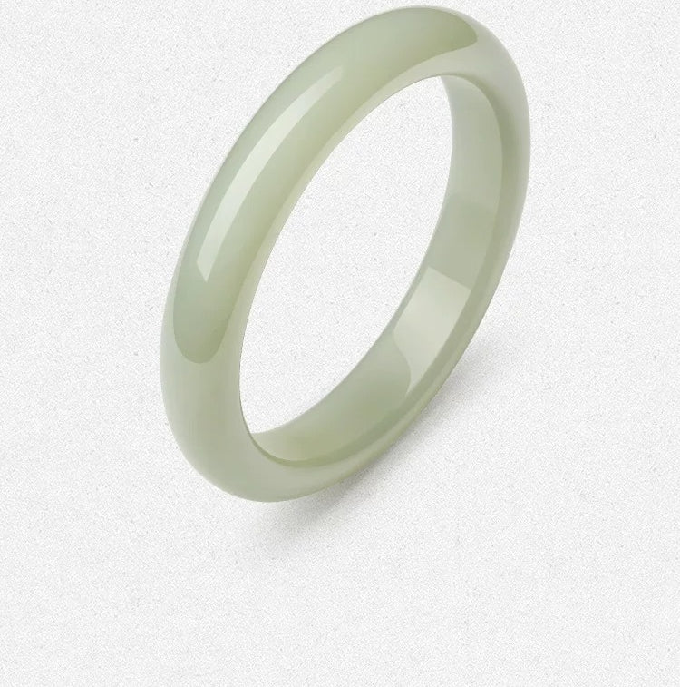 Natural Hetian Green Jade Bangle, Wide Moonlight Style Peace Bangle for Women, Authentic Jade Bracelet, Certified & Collectible Traditional Chinese Jewelry