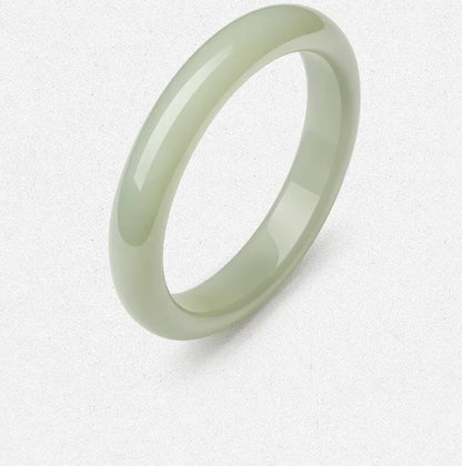 Natural Hetian Green Jade Bangle, Wide Moonlight Style Peace Bangle for Women, Authentic Jade Bracelet, Certified & Collectible Traditional Chinese Jewelry