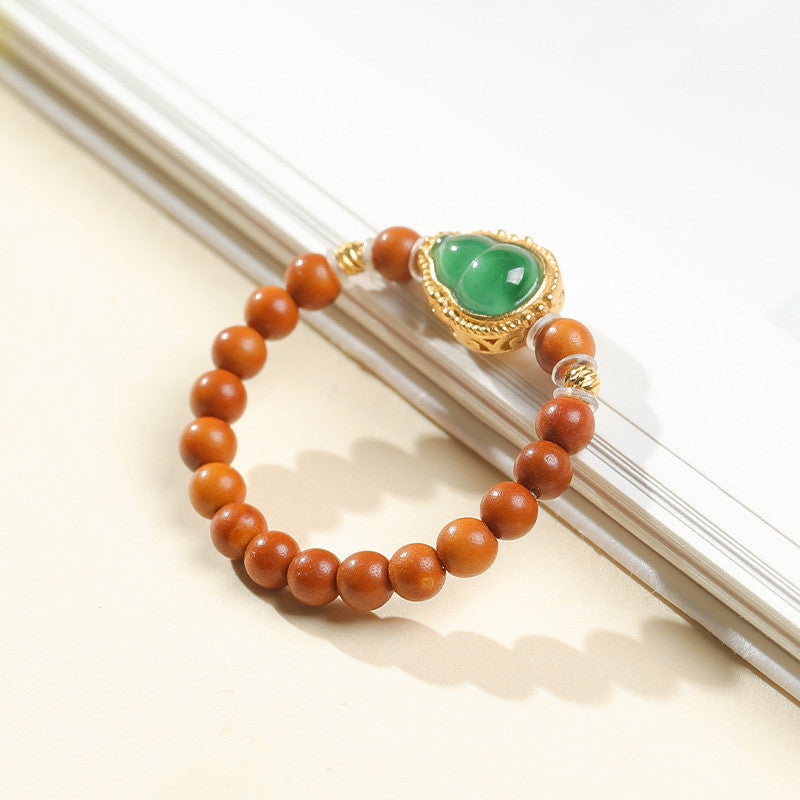 DIY Multi-gem Ring, Small Seed Beads with Jasper, White Jade, Jadeite, Turquoise, Agate, Cinnabar Fashion Adjustable Ring Jewelry
