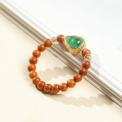 DIY Multi-gem Ring, Small Seed Beads with Jasper, White Jade, Jadeite, Turquoise, Agate, Cinnabar Fashion Adjustable Ring Jewelry