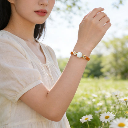Rotatable Barrel Bead Jade Bracelet, Hetian Jade & Jadeite Wristband with Pixiu, Gift