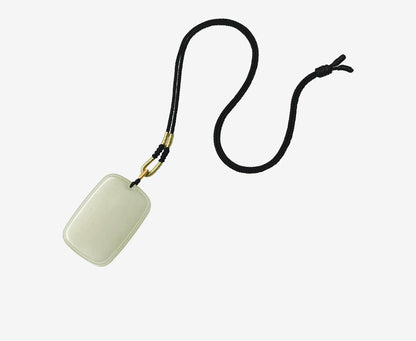 Hetian Jade Pendant for Men & Women, Green Jade Peace Plaque Necklace Charm, Collectible with Certificate, Birthday Gift for Girlfriend