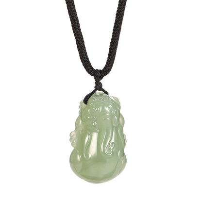 Natural Hetian Jade Three-Dimensional Pixiu Pendant, Unisex Couple Jade Charm & Plaque, With Certificate & Collectible Value