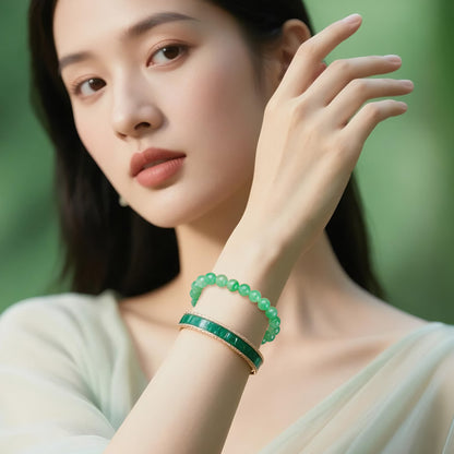 High-quality African Jade Bracelet, Floating Pattern Lucky Loop, Simple Jade Bangle, Festival Gift