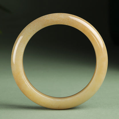 Hetian Jade Bangle, Osmanthus Sugar Material Standard Peace Bangle, Multiple Sizes, Gift for Girlfriend & Mother