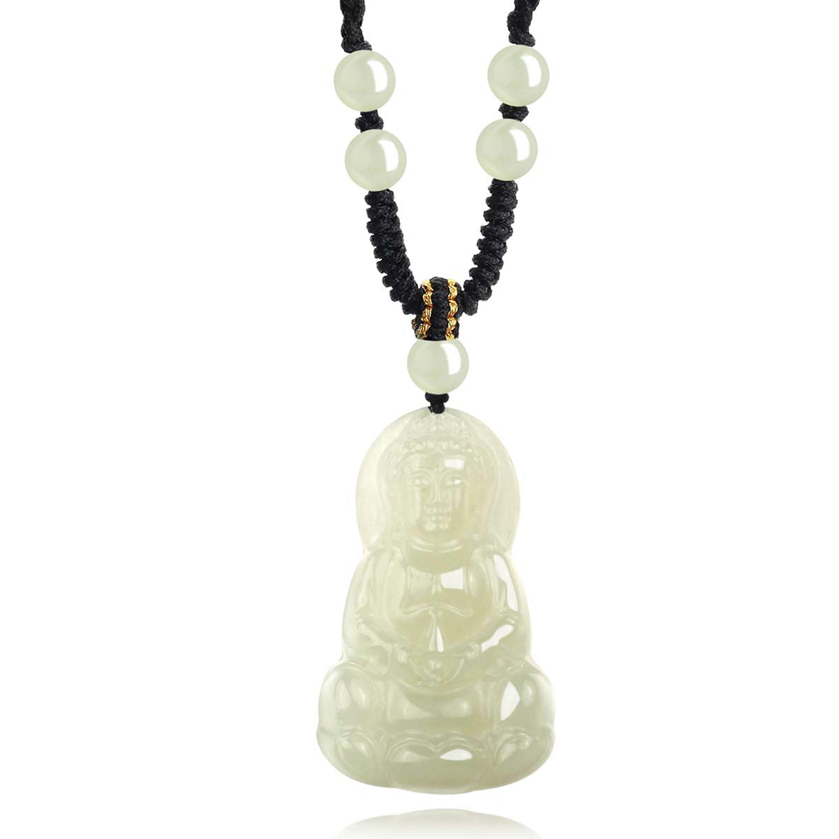 [Peace & Joy] Hetian Jade Buddha Pendant, New Chinese Style Elegant Jade Charm, Festival Gift