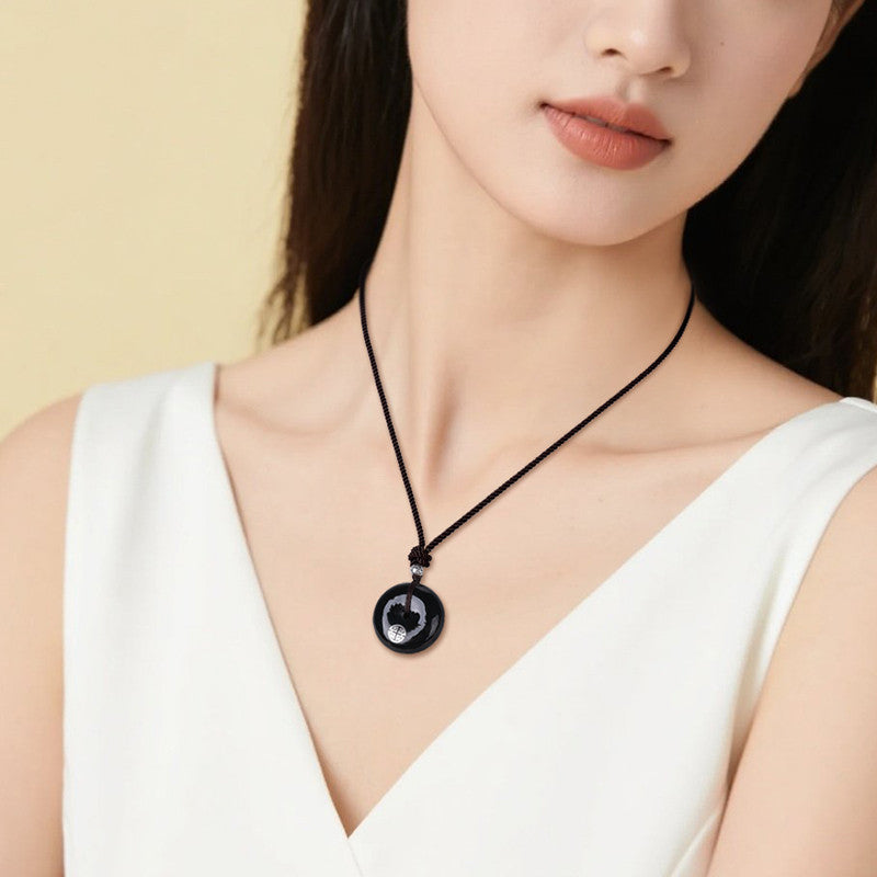 Oily Hetian Dark Green Jade Safety Buckle Pendant, Unisex Peace Jade Charm