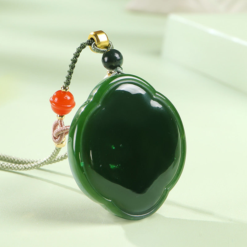 New Chinese Style Hetian Jasper Plain Peace Pendant, Festival Gift