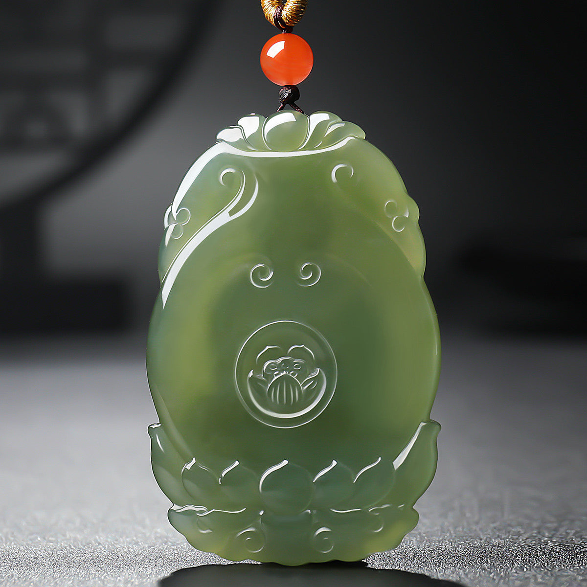 Double-sided Carved Hetian Jade Guanyin Pendant, Men's Jade Guanyin Ornament