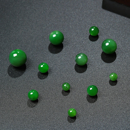 High-quality Spot-free Hetian Jasper Round Beads, DIY Loose Beads