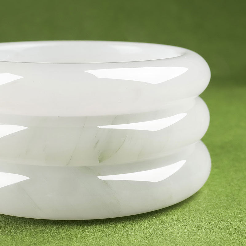 Tianshan Green Wide Bangle, Icy Translucent Floating Pattern Quartzite Jade Bracelet