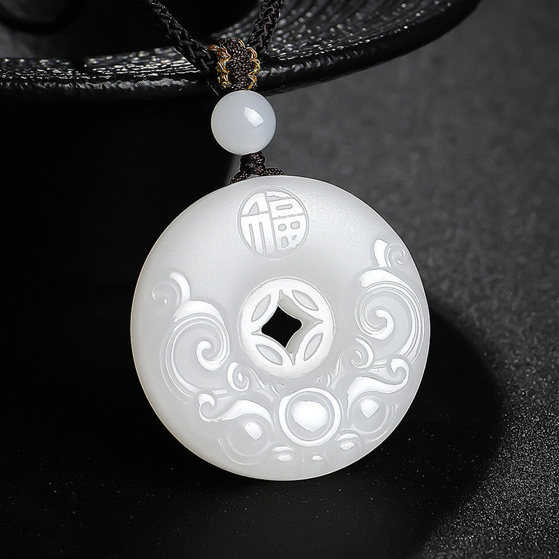 Hetian Jade Pixiu Fortune Plaque & Safety Buckle Pendant, Unisex Jade Charm for Peace & Joy, Holiday Gift with Certificate & Collectible Value