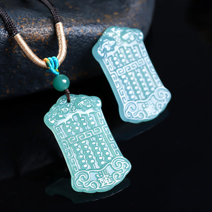 [Wealth from Jade] A-Grade Blue Water Abacus 翡翠 Pendant for Women, Fortune & Wisdom Jade Gift
