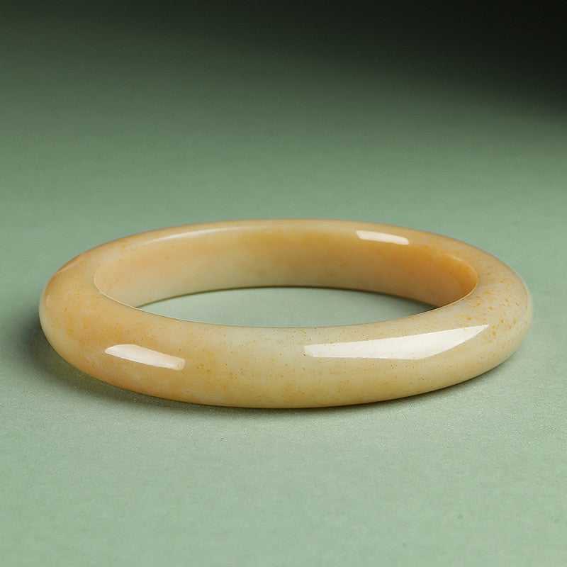 Hetian Jade Bangle, Osmanthus Sugar Material Standard Peace Bangle, Multiple Sizes, Gift for Girlfriend & Mother