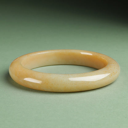 Hetian Jade Bangle, Osmanthus Sugar Material Standard Peace Bangle, Multiple Sizes, Gift for Girlfriend & Mother