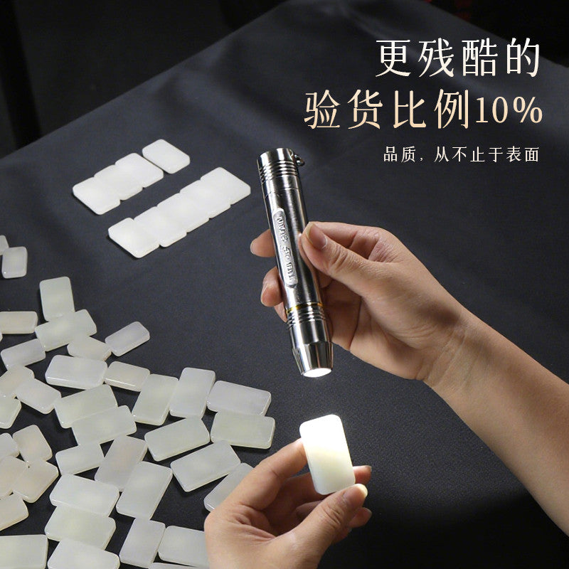 Peace & Blessing Hetian White Jade Plain Plaque Pendant, Unisex Jade Charm with Cord, Ideal Gift, With Certificate & Collectible Value