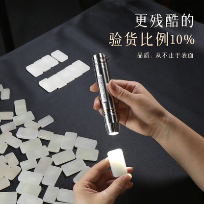 Peace & Blessing Hetian White Jade Plain Plaque Pendant, Unisex Jade Charm with Cord, Ideal Gift, With Certificate & Collectible Value