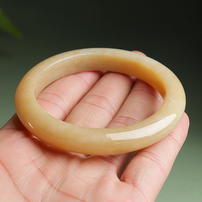 Hetian Jade Bangle, Osmanthus Sugar Material Standard Peace Bangle, Multiple Sizes, Gift for Girlfriend & Mother
