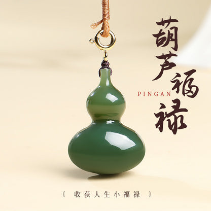 Long-lasting Blessings & Fortune | High-oil Hetian Jade Gourd Pendant, Holiday Gift Jade Charm