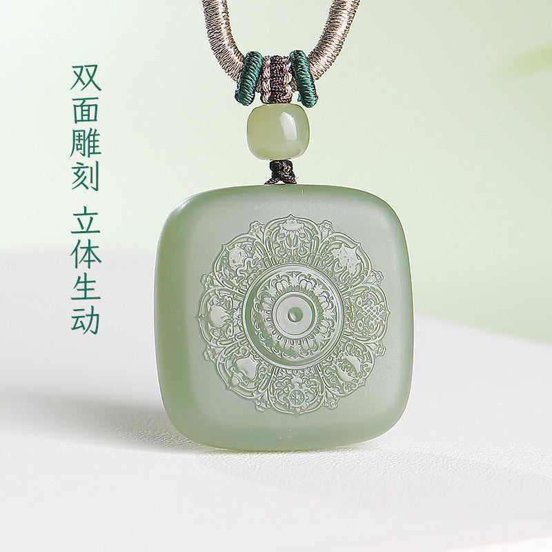 Unisex Hetian Jade Eight Patron Saints Pendant, 12 Zodiac Buddha Amulet, Festival Gift