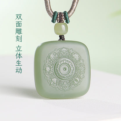Unisex Hetian Jade Eight Patron Saints Pendant, 12 Zodiac Buddha Amulet, Festival Gift