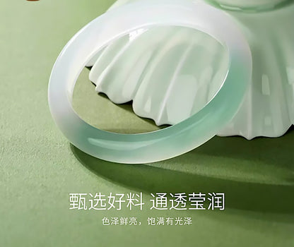 Half-Mountain & Half-Water Ice Floating Chalcedony Bangle, New Chinese Style Noble Concubine Bangle, Elegant Peace Bangle for Women