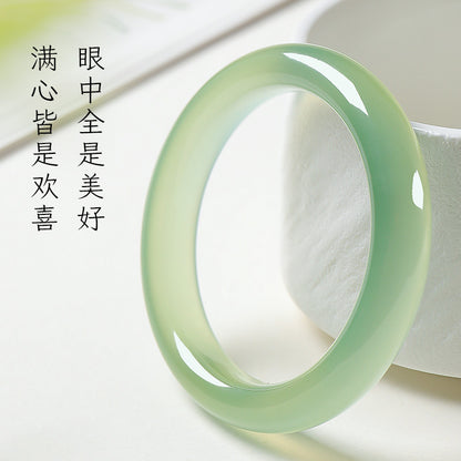High Ice Pale Cyan Clear Water Jade Bangle, Xiuyu Bracelet, Gift for Mom & Girlfriend