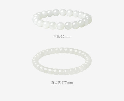 Natural Moonlight Hetian Jade Bracelet, Versatile Couple Jewelry with Certificate, Birthday & Holiday Gift for Lovers