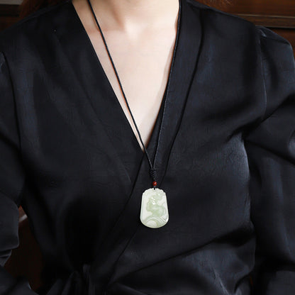 Hetian Jade Fortune Rat Pendant, Chinese Zodiac Rat Jade Charm for Wealth Luck, With Certificate & Collectible Value