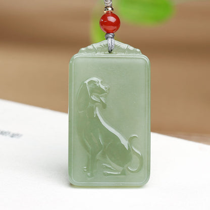 Pale Cyan Hetian Jade Chinese Zodiac Pendant, Twelve Animals Jade Ornaments