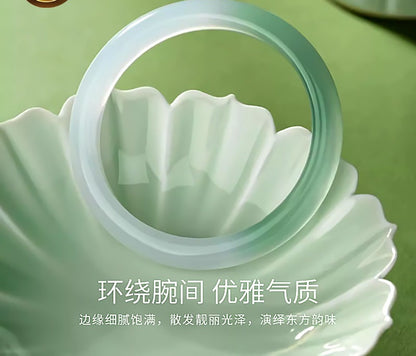 Half-Mountain & Half-Water Ice Floating Chalcedony Bangle, New Chinese Style Noble Concubine Bangle, Elegant Peace Bangle for Women